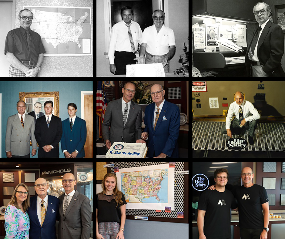 A collage of members of the McNICHOLS Family, representing The Hole Story®.